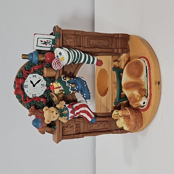 House of Lloyd Christmas Around the World VTG By the Fire Votive Brown Green Red - Picture 1 of 9